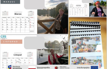 grafika główna przedstawia kalendarz z uczestnikami projektu pod nazwą Centrum Aktywności Seniora